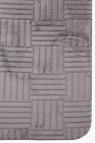 2 Piece Stripe Foam Bath Mat Set