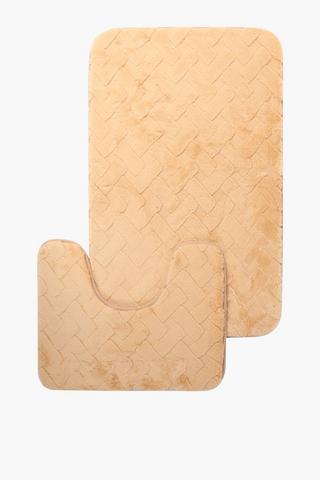 2 Piece Petal Foam Bath Mat Set