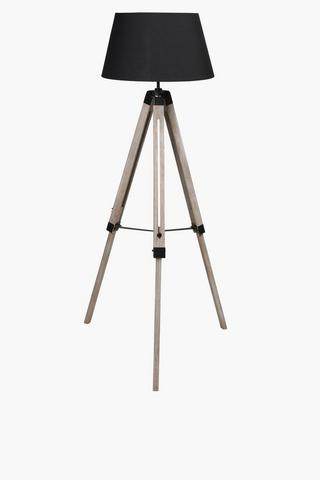 Wooden Tripod Standing Lamp Set, B22