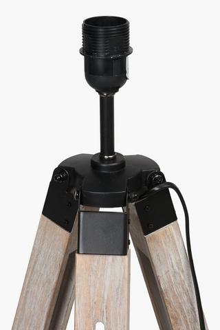 Wooden Tripod Standing Lamp Set, B22
