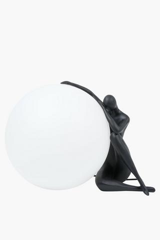 Resin Leaning Man On Moon Lamp Set, Yx03