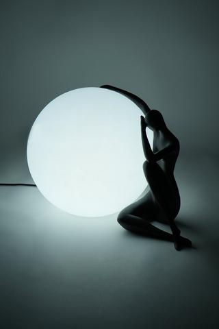 Resin Leaning Man On Moon Lamp Set, Yx03