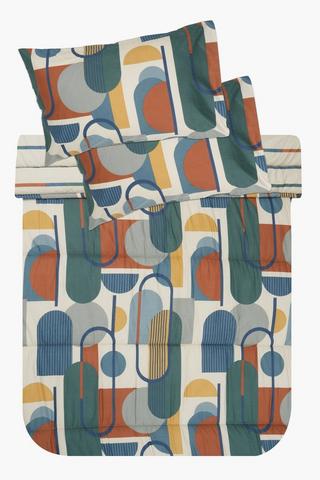 Soft Touch Printed Katla Geometric Reversible Comforter Set