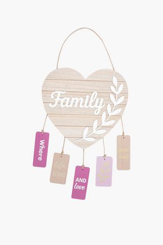 Slat Laser Family Hanging Sign, 33x39cm