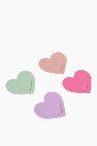 4 Pack Pu Hearts Bookmarks