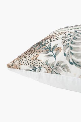 Printed Embroidered Ash Leo Scatter Cushion, 50x50cm