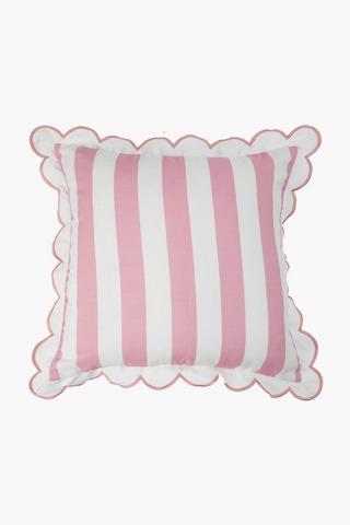 Printed Scallop Stripe Scatter Cushion, 55x55cm