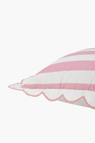 Printed Scallop Stripe Scatter Cushion, 55x55cm