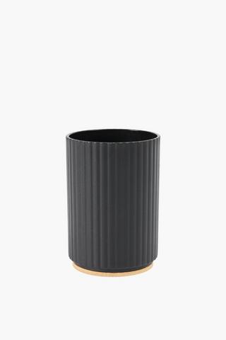 Plastic And Bamboo Ribbed Bath Tumbler