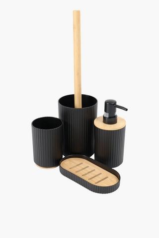 Plastic And Bamboo Ribbed Bath Tumbler