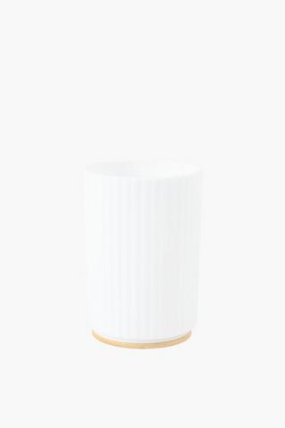 Plastic And Bamboo Ribbed Bath Tumbler