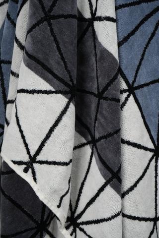 Cotton Jacquard Geometric Stripes Bath Sheet