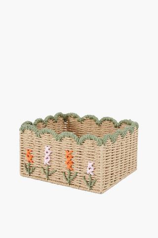 Paper Weave Scalloped Utility Basket Large, L36xw27xh15cm