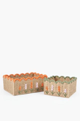 Paper Weave Scalloped Utility Basket Large, L36xw27xh15cm