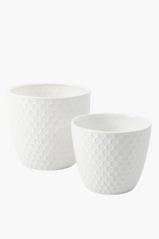 Honeycomb Ceramic Planter, 15x15cm