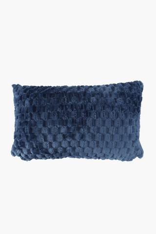 Block Coral Fleece Scatter Cushion, 30x50cm