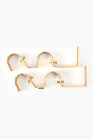 2 Pack Brushed Double Bracket 35mm