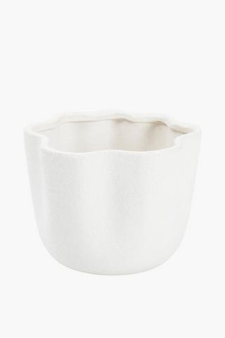 Fluted Ceramic Planter, 20x15cm