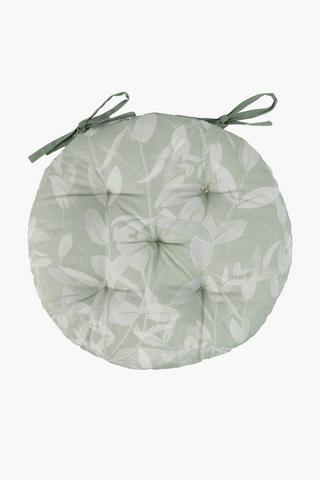 Printed Protea Cotton Round Chairpad, 40cm
