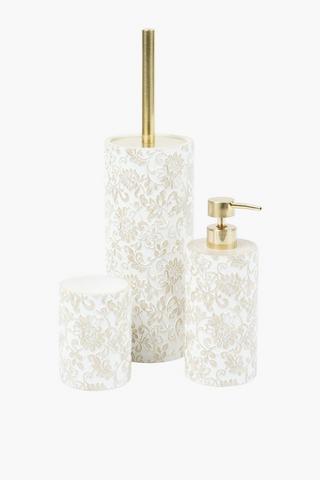 Faux Wood Amara Botanical Toilet Brush Set