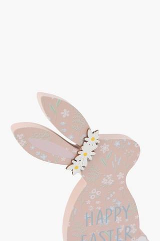 Floral Wooden Bunny, 14x23cm