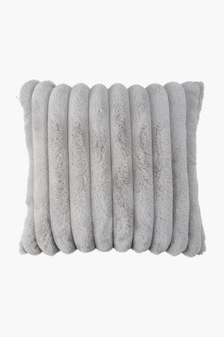 Faux Fur Ribbed Scatter Cushion, 60x60cm