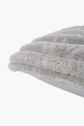 Faux Fur Ribbed Scatter Cushion, 60x60cm