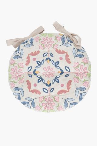 Printed Haltia Cotton Round Chairpad, 40cm