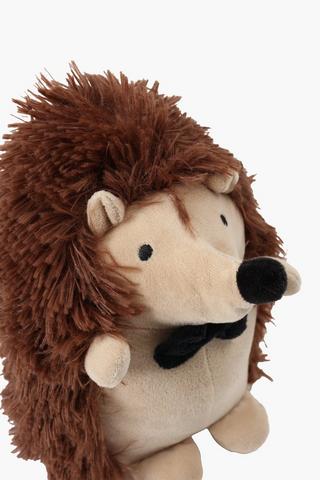 Happy Bowtie Hedgehog Flannel Doorstop