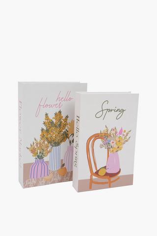 2 Pack Floral Decor Books, 17x27cm