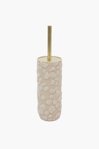 Resin Embossed Eucalyptus Toilet Brush Set