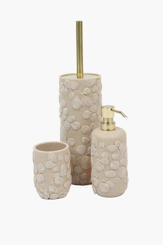 Resin Embossed Eucalyptus Toilet Brush Set