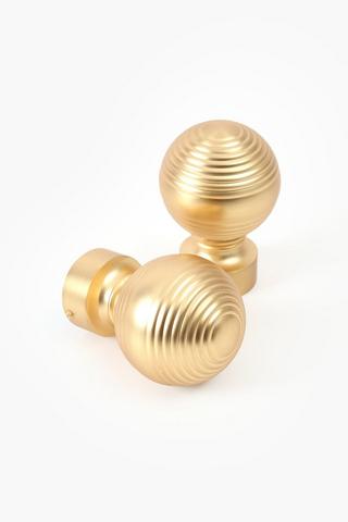 2 Pack Brushed Curtain Rod Finial 35mm