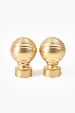 2 Pack Brushed Curtain Rod Finial 35mm