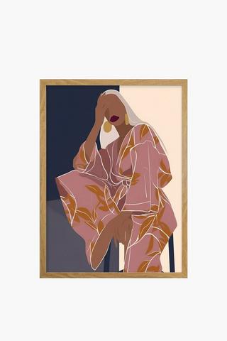 Framed Lady Canvas, 30x40cm
