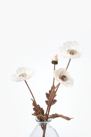 Poppy 3 Bud Single Stem, 60cm