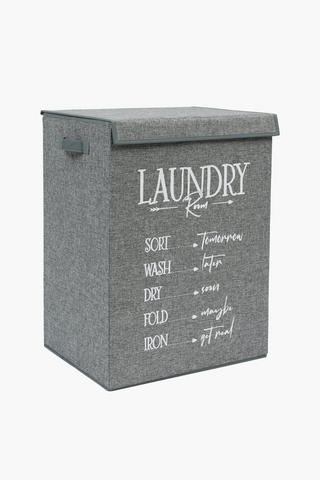 Knock Down Script Laundry Basket
