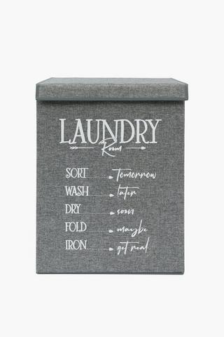 Knock Down Script Laundry Basket
