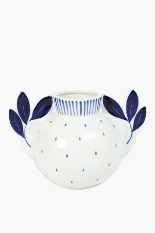 Cristal Ceramic Dotted Vase, 22x15cm
