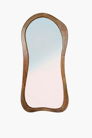 Curvy Wooden Standing Mirrror, 90x175cm