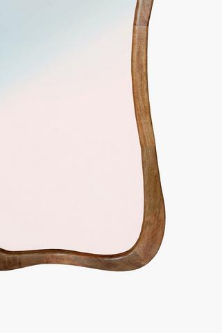 Curvy Wooden Standing Mirrror, 90x175cm