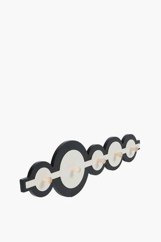 5 Round Geo Wall Hooks, 60x17cm