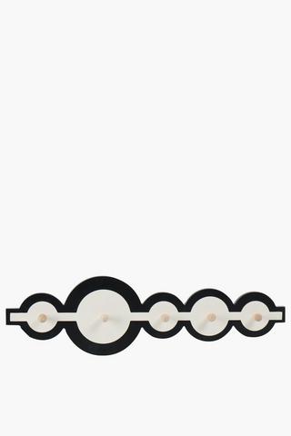 5 Round Geo Wall Hooks, 60x17cm