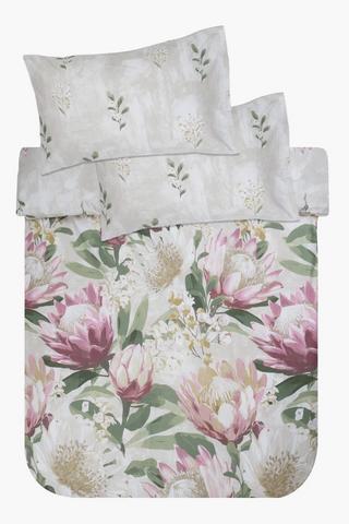 Premium Cotton Fuji Protea Reversible Duvet Cover Set