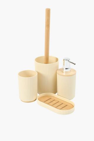 Plastic And Bamboo Ribbed Bath Tumbler