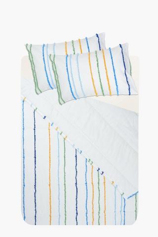 Soft Touch Stripe Clipped Comforter Set