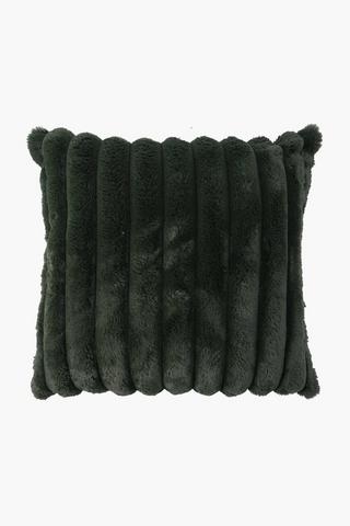 Faux Fur Ribbed Scatter Cushion, 60x60cm