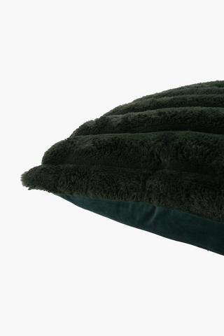 Faux Fur Ribbed Scatter Cushion, 60x60cm