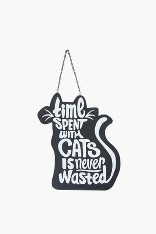 Hanging Cat Decor Sign, 29.5x35cm