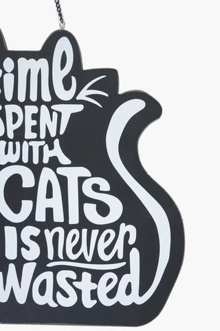 Hanging Cat Decor Sign, 29.5x35cm
